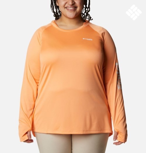 Women's Columbia PFG Tidal Tee Hoodie Orange | Plus Size CA-NA630